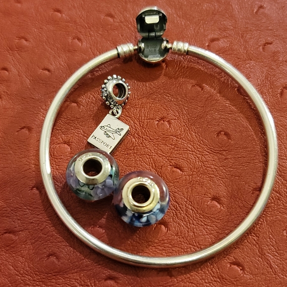 Authentic Silver 925 ALE Pandora Moments Bangle 19 cm with Pandora passport - Picture 2 of 4